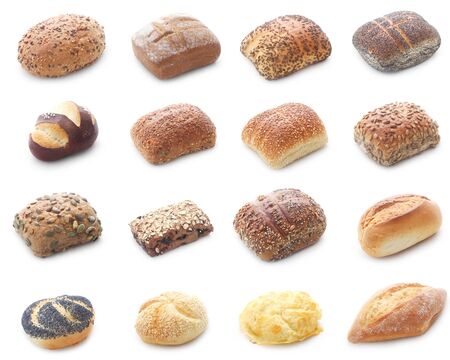 Set Of Rolls Isolated On Whiteの写真素材