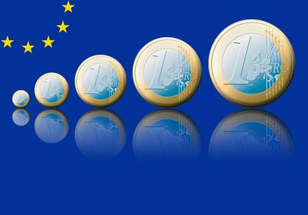 Symbolic increase of the european value.の写真素材