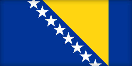 The flag of Bosnia and Herzegovina. (Original and official proportions).の写真素材