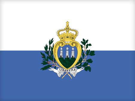 The flag of San Marino. (Original and official proportions).の写真素材