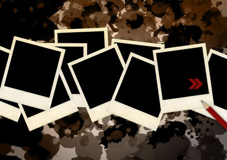 Polaroids On Camouflageの写真素材