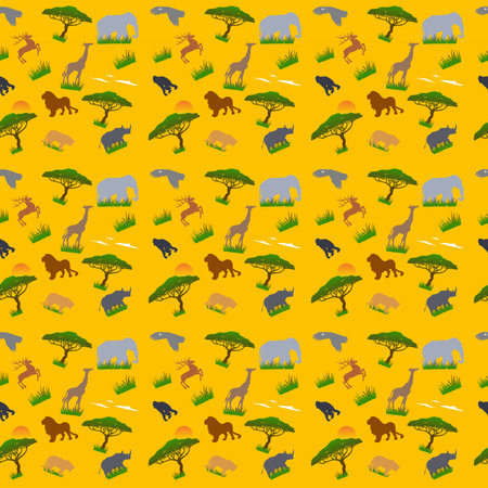 African animals, the majestic inhabitants of the vast African savannah, embody the raw beauty and untamed spirit of the continent.のイラスト素材