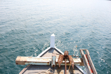 Boat and anchorの写真素材