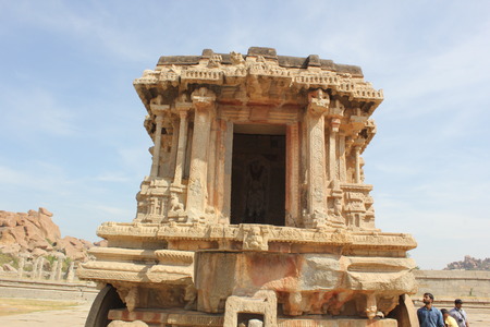 Stone Chariot Hampi Vittala Temple Karnataka Ancient Indiaの写真素材