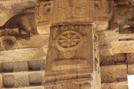 Hampi Vittala Temple Sudarshana Chakra Pillarの写真素材