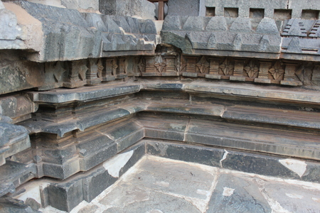 Hoysaleshwara Temple Basement structure - deformed and repairedの写真素材
