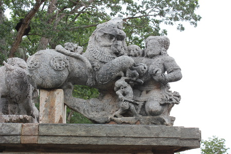 Damaged Emblem of Hoysala Dynastyの写真素材