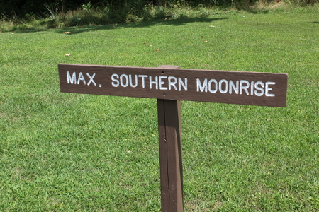 Southern Moonrise Signboard at Serpent moundの写真素材