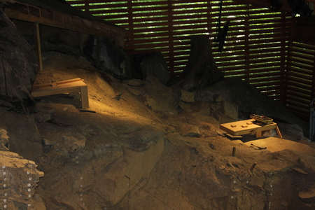 Layers of the excavated area of Meadowcroft Rockshelterの写真素材