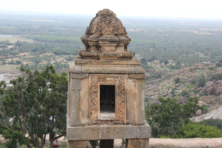 Top view of Tyagada Kamba  at Vindhyagiri, Shravanabelagolaの写真素材