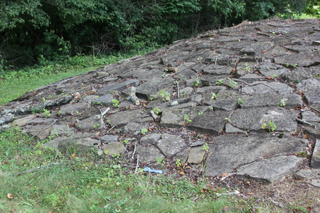Limestone Stone Mounds at Fort Ancientの写真素材