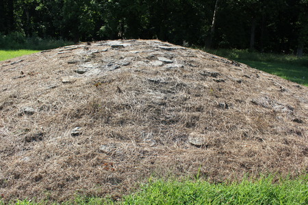 One of the limestone stone mound replica at Fort Ancientの写真素材