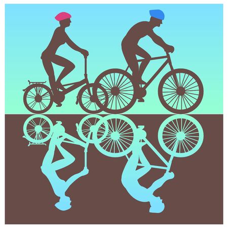 bike cupleのイラスト素材