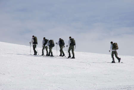 military group in the mountainの写真素材