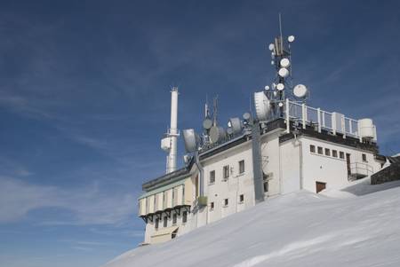 Weather station, and relay antennasの写真素材