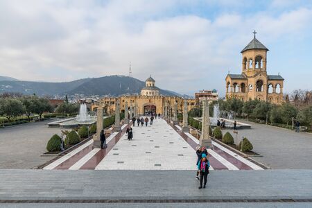 TBILISI, GEORGIA - DEC.10, 2017 : Holy Trinity Cathedral of Tbilisiのeditorial素材