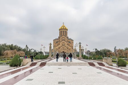 TBILISI, GEORGIA - DEC.10, 2017 : Holy Trinity Cathedral of Tbilisi