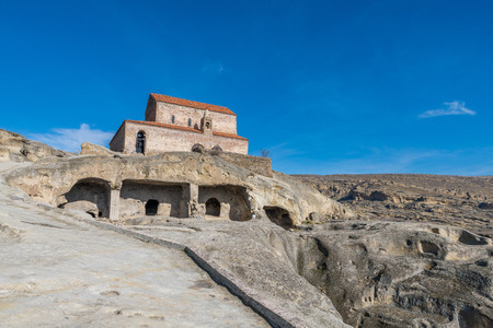 Uplistsikhe, an ancient rock-hewn town in eastern Georgia, east of the town of Gori. Built on a high rocky left bank of the Mtkvari River, the structures dating from the Early Iron Age to the Late Middle Ages, and is notable for the unique combination of のeditorial素材