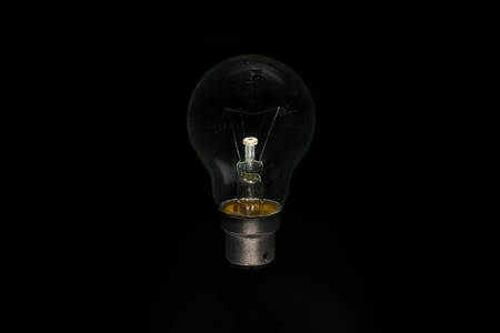 The electric light buld without light on the black backgroundの写真素材