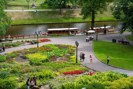RIGA, LATVIA - July 6, 2018 : Bastejkalna park in summerのeditorial素材
