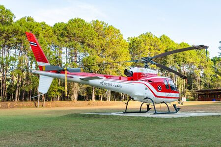 PHETCHABUN, THAILAND - DEC.25, 2018 : Airbus Eurocopter AS350 helicopter of Ministry of Natural...
