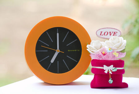 orange quartz with xmass gift in natural background 