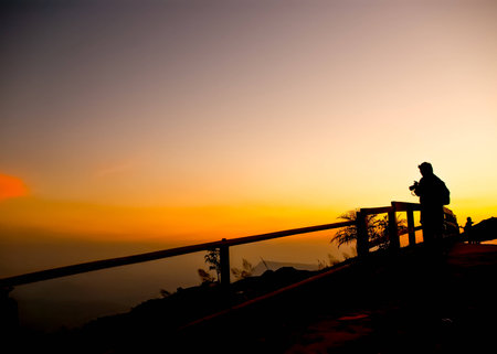 colorful of silhouetteの写真素材