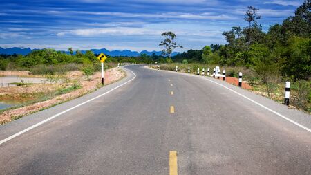 curve on rural Roadsの写真素材