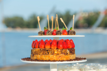 Wedding Strawberry cakeの写真素材