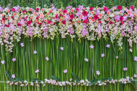 Beautiful flowers background for wedding sceneの写真素材