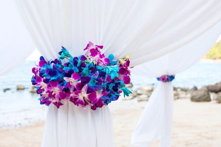 Flower setting for wedding ceremonyの写真素材