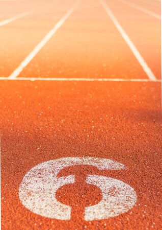 Red running track for athletics at stadium