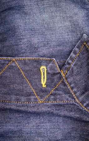 Perspective and closeup view to abstract space of empty light blue natural clean denim texture for...