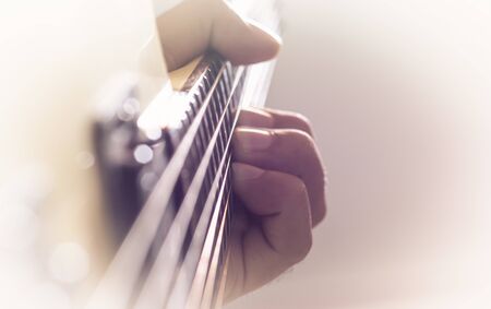 Electric guitar sunburst closeup, macro abstract