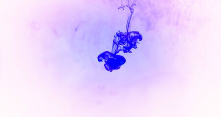 Background water soluble ink .abstract blue watercolor soluble in water . Backdrop with copy spaceの写真素材