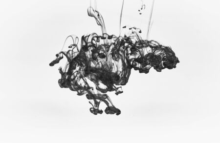 Background water soluble ink .abstract black watercolor soluble in water . Backdrop with copyの写真素材