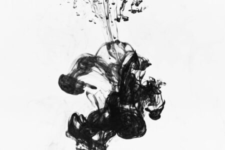 Background water soluble ink .abstract black watercolor soluble in water . Backdrop with copyの写真素材