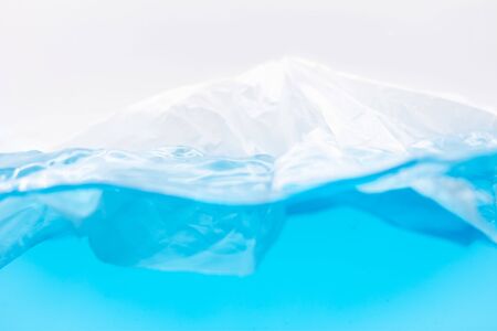 Environmental problems of plastic pollution in the beautiful blue oceanの写真素材