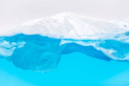 Environmental problems of plastic pollution in the beautiful blue oceanの写真素材