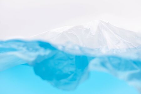 Environmental problems of plastic pollution in the beautiful blue oceanの写真素材