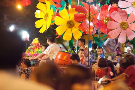 Tuyen Quang, Vietnam September 29, 2017: Mid-Autumn Festival Mid-Autumn Festival of local people in Tuyen Quang province.のeditorial素材