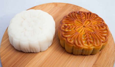 Vietnamese mid autumn festival cake. Mooncakes are traditional pastries eaten during the Mid-Autumn...