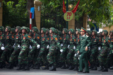 hanoi, vietnam, Sep 2, 2015: parade celebrate Independence Day in Vietnamのeditorial素材