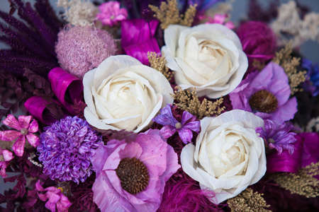Close-up Large Beautiful bouquet of mixed flowers. Flower background and Wallpaper. Floral shop concept . Beautiful fresh cut bouquet. Flowers deliveryの写真素材