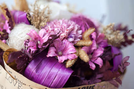 Close-up Large Beautiful bouquet of mixed flowers. Flower background and Wallpaper. Floral shop concept . Beautiful fresh cut bouquet. Flowers deliveryの写真素材