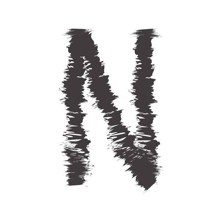 font black N compatible with small font black a-z can to do many thing on web design or website.のイラスト素材