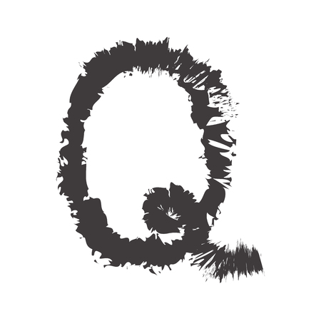 font black Q compatible with small font black a-z can to do many thing on web design or website.のイラスト素材