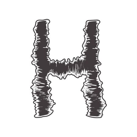 pattern font black H compatible with small pattern font black a-z and can to do many thing on web design or website.のイラスト素材