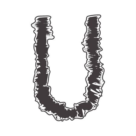 pattern font black U compatible with small pattern font black a-z and can to do many thing on web design or website.のイラスト素材