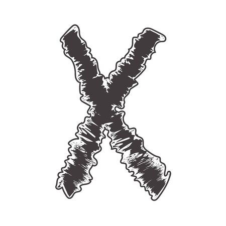 pattern font black X compatible with small pattern font black a-z and can to do many thing on web design or website.のイラスト素材